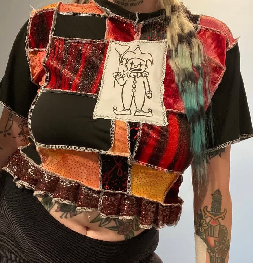 Clown top and patchwork pants
