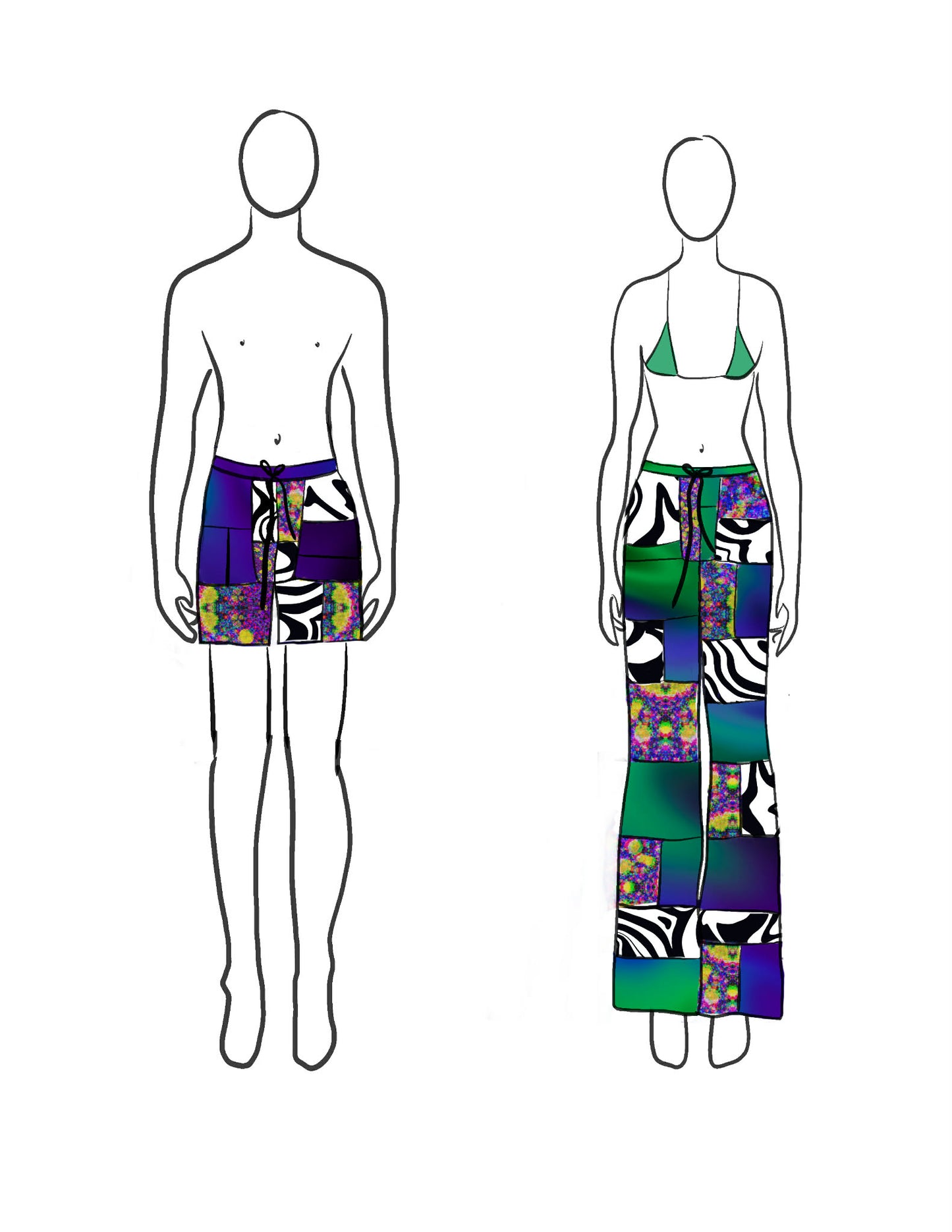 Custom Patchwork Pants and Shorts - Elizabeth